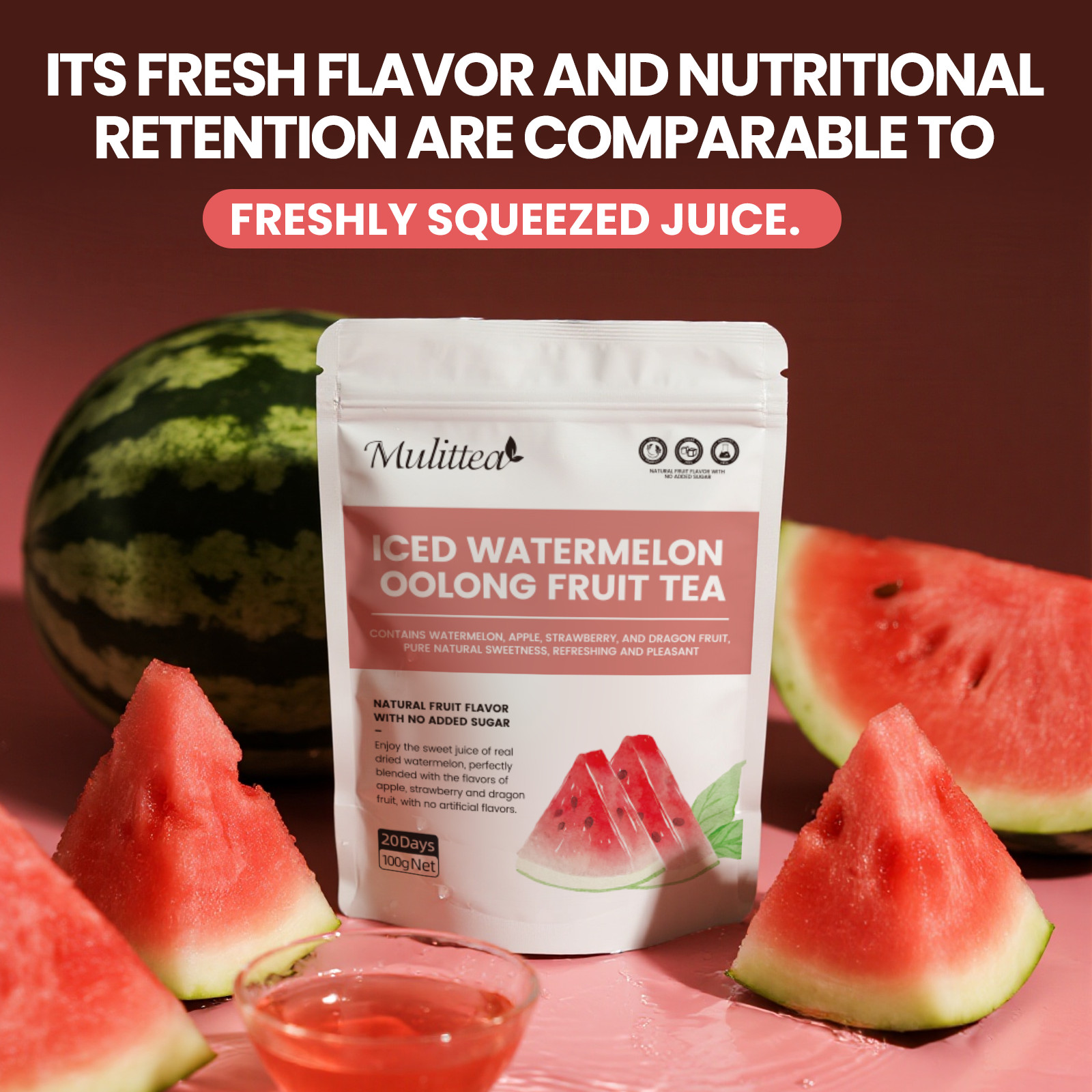 Iced Watermelon Flavor Oolong Tea Fruit-Infused Tea Cold Drinks Tea Bags