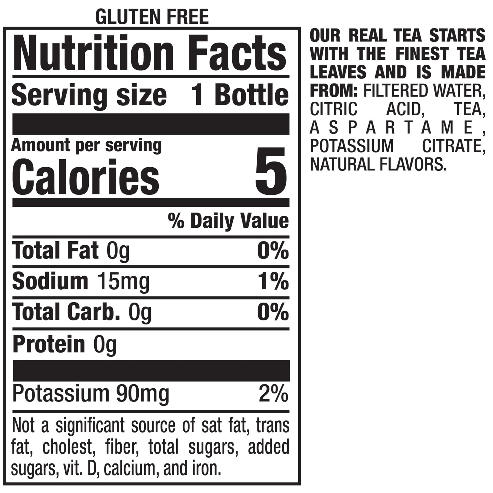 Zero Sugar Lemon Iced Tea, 16 fl oz, Pack of 12