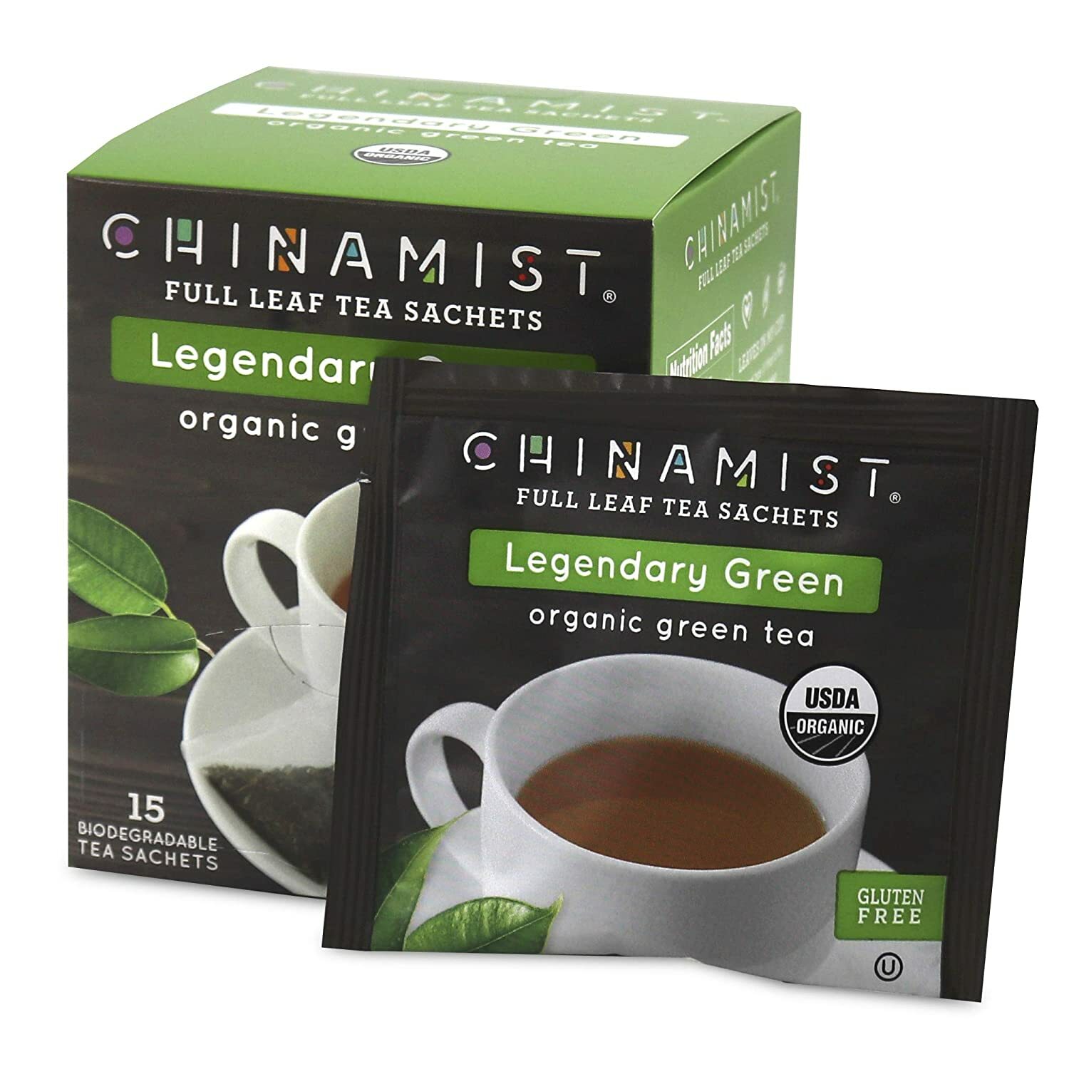 China Mist Legendary Green Organic Green Tea, 15 count box