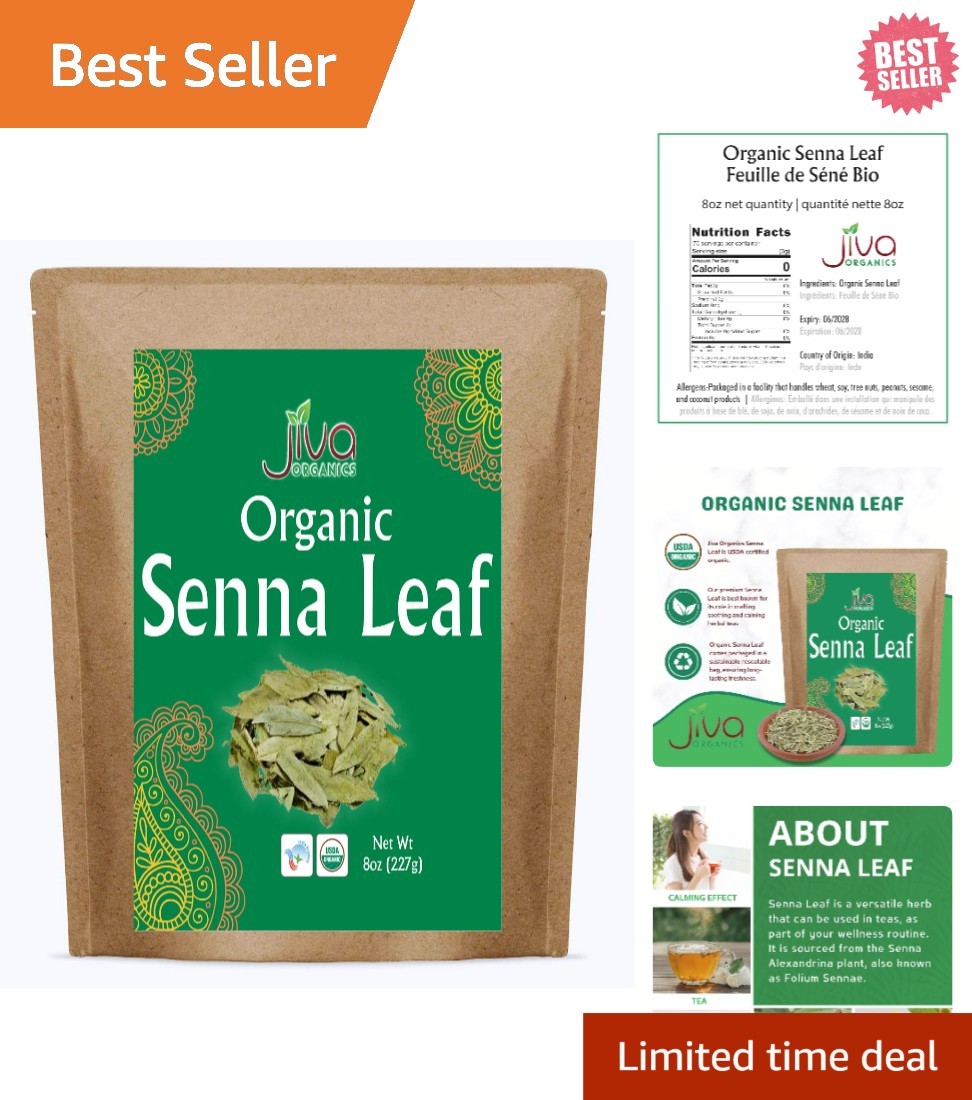 Organic Senna Leaf Tea – 8 Ounce, Caffeine Free Digestive Support – Honey Flavor