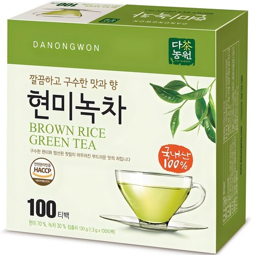 Danongwon Brown Rice Green Tea, 130g (1.3g x 100 tea bags), 1EA