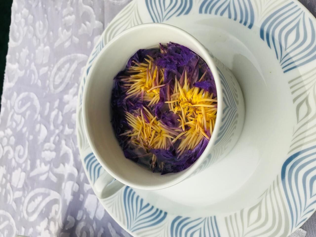 Ceylon Herbal Nymphaea Caerulea Hand Pick Dried Blue Lotus Flowers Organic Tea