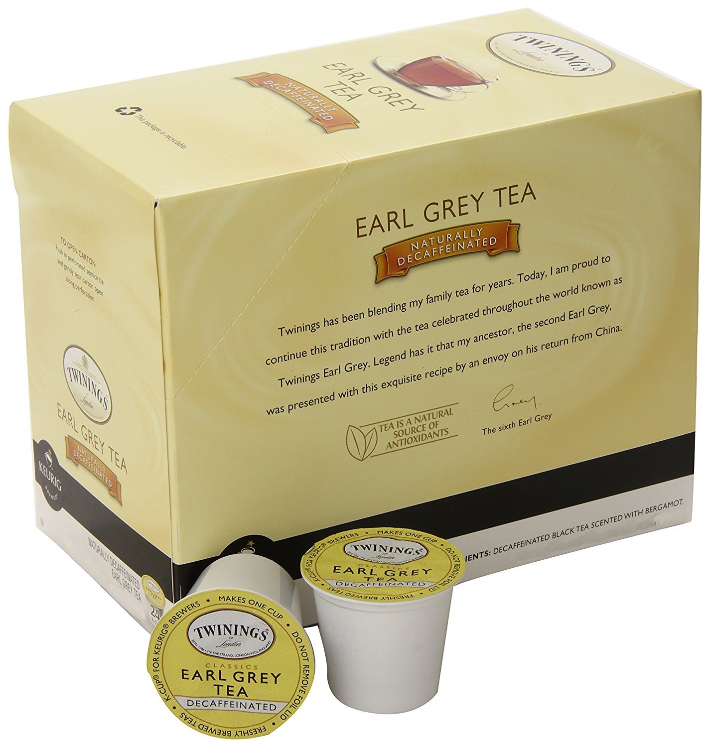 Twinings DECAF Earl Grey Tea 24 to 144 Count Keurig Kcup Pick Any Size FREE SHIP