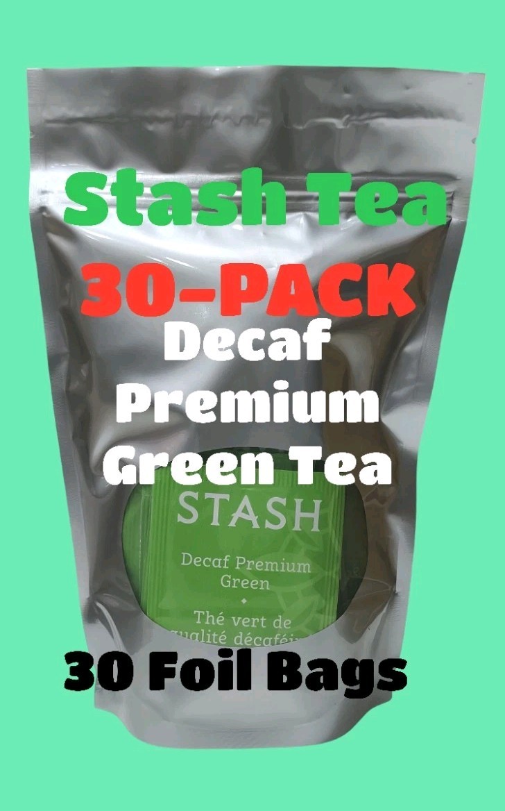 DECAF GREEN TEA 30 Bags (Not 20) Non-GMO Kosher STASH