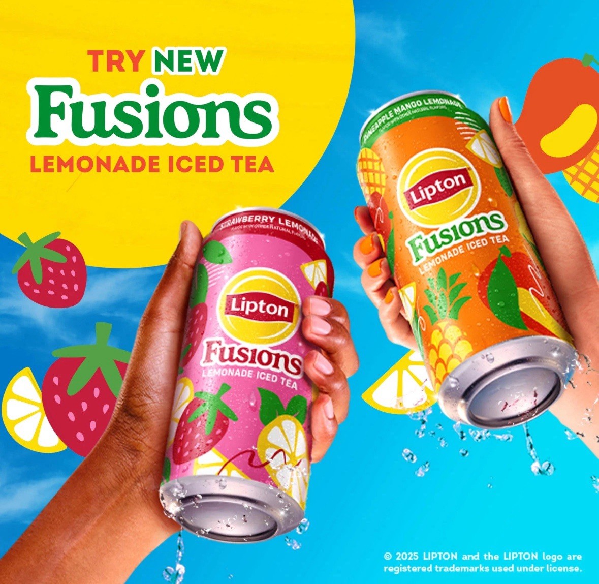 Fusions Strawberry Lemonade & Iced Tea 16 Fl Oz Cans Pack of 12