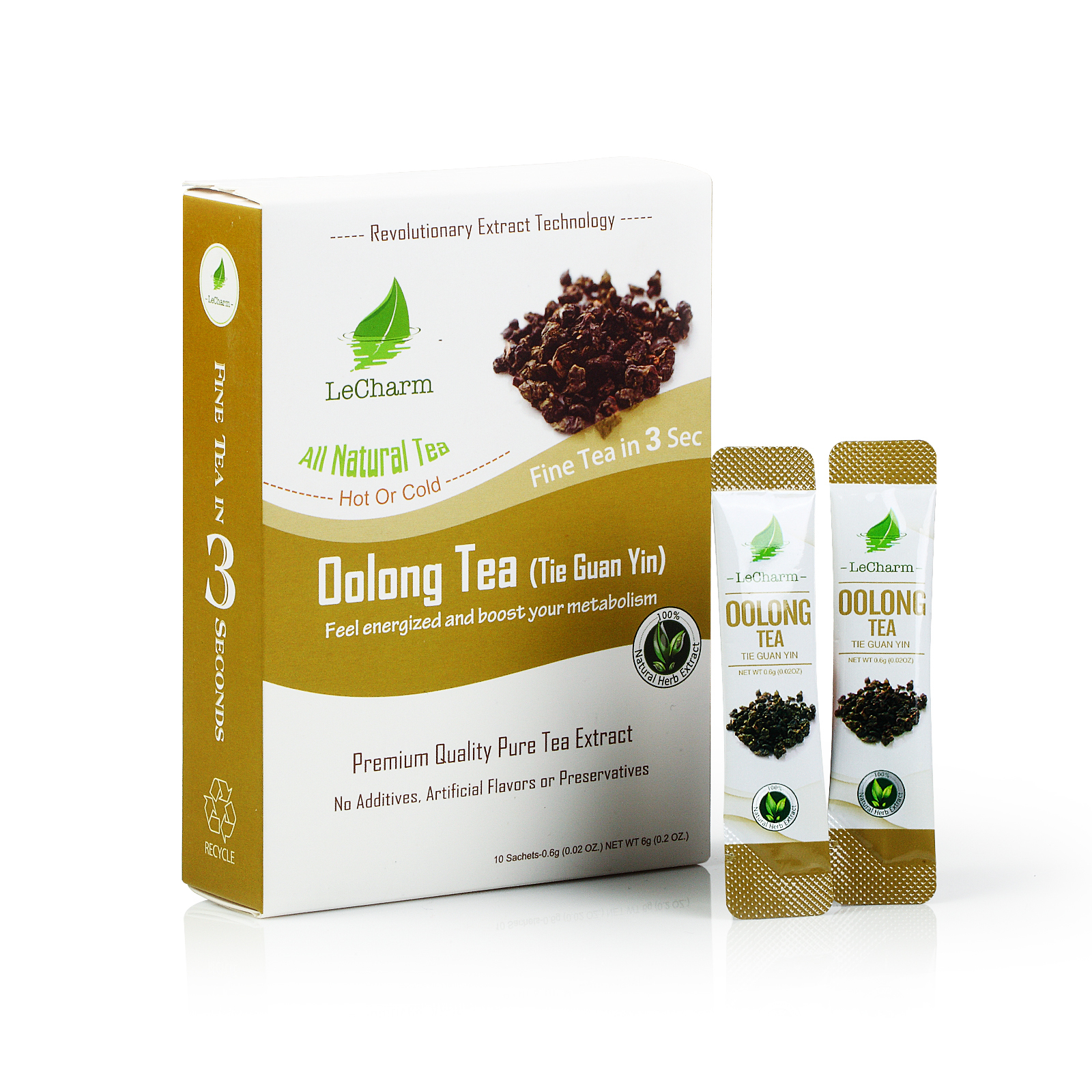 Premium 100% Natural Oolong (Tie Guan Yin) Tea Sugar Free (10 Sachests)