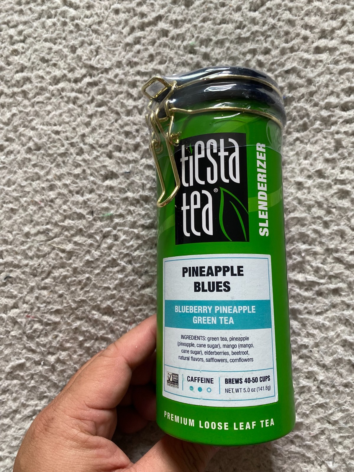 Tiesta Tea Pineapple Blues Blueberry Pineapple Green Tea Caffeine 5.0 oz