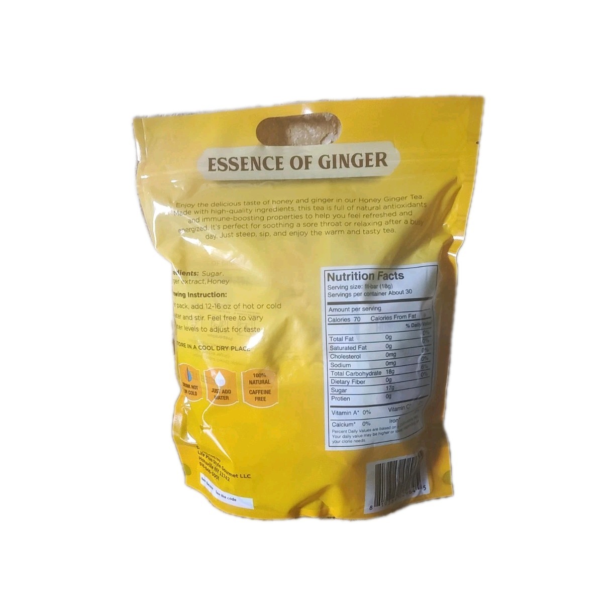 Prince of Peace Lemon Ginger Honey Crystals Instant Tea 30 Sachets, 19 Oz