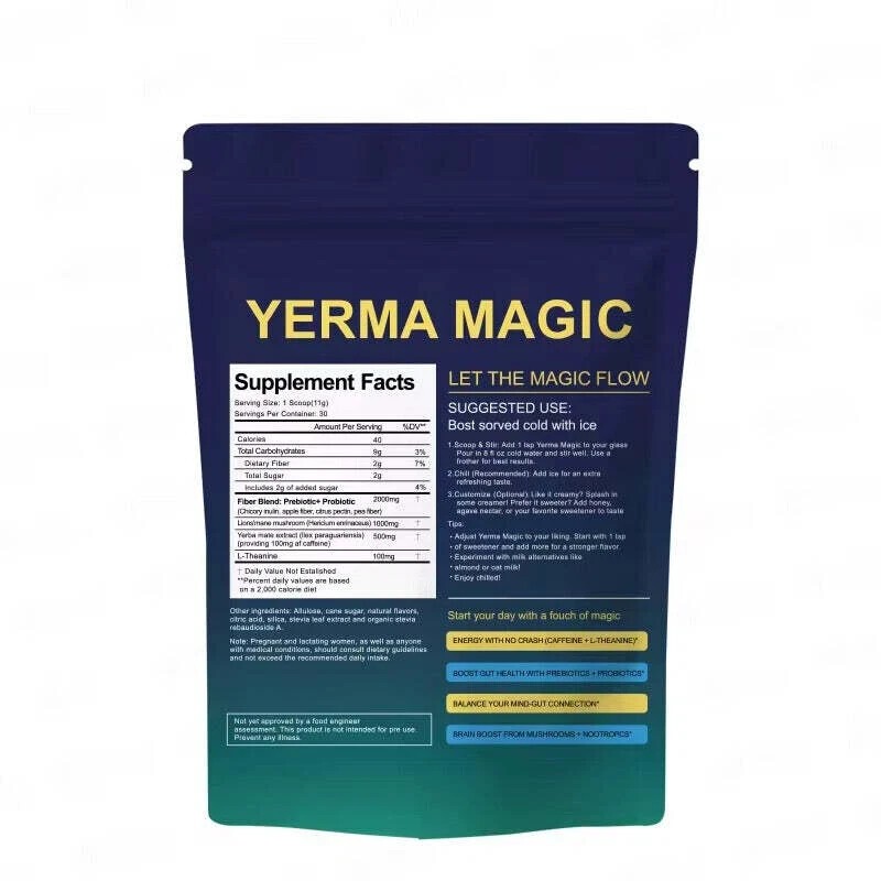 Magic Yerba Mate Instant Tea Powder – Peach Mango Flavor – 30 Servings- US STOCK