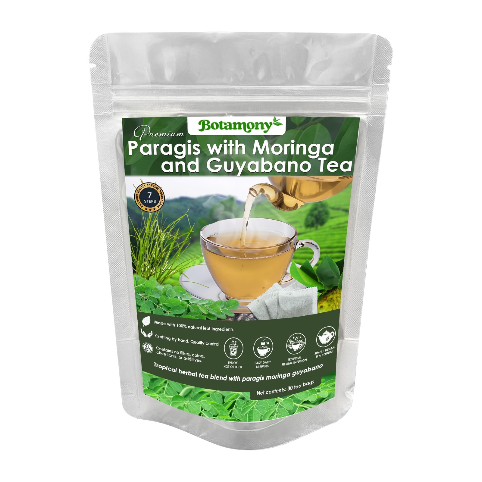 Paragis with Moringa and Guyabano Tea, 30 Tea Bags 2g Each, Tropical Herbal T…