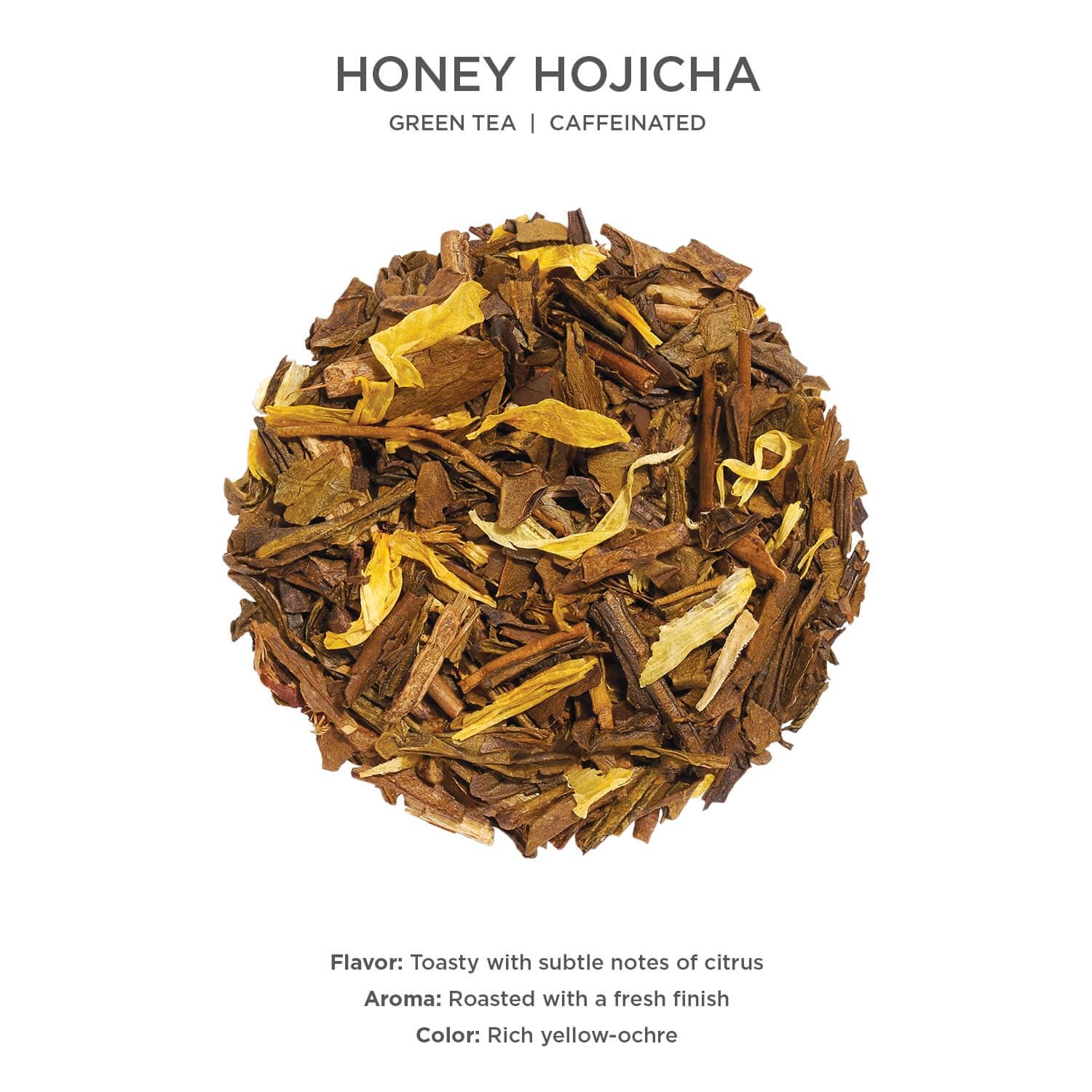 Tea Forte Honey Hojicha Premium Loose Leaf Caffeinated Green Tea Blend Canist…