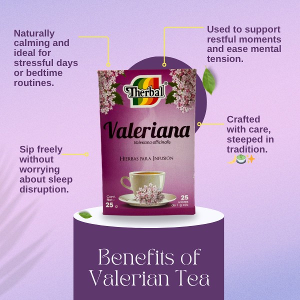 Therbal Valerian Root (TE Valeriana) 25 Tea Bags Natural Infusion