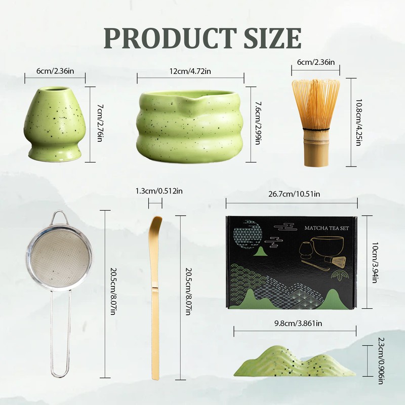 7Pcs Japanese Matcha Tea Set Whisk Tea Ceremony Kits Tea Making Tools For Gifts