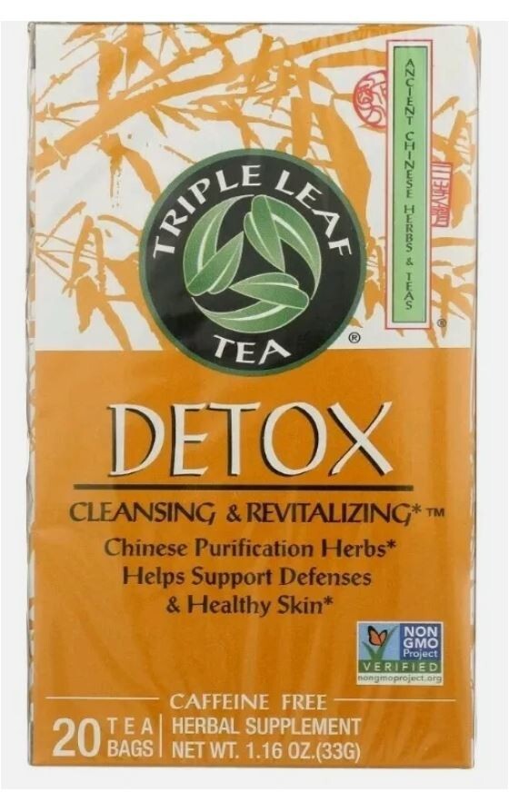 2 Boxes – Triple Leaf Detox Tea Cleansing & Revitalizing 20 Tea Bags each 6/28