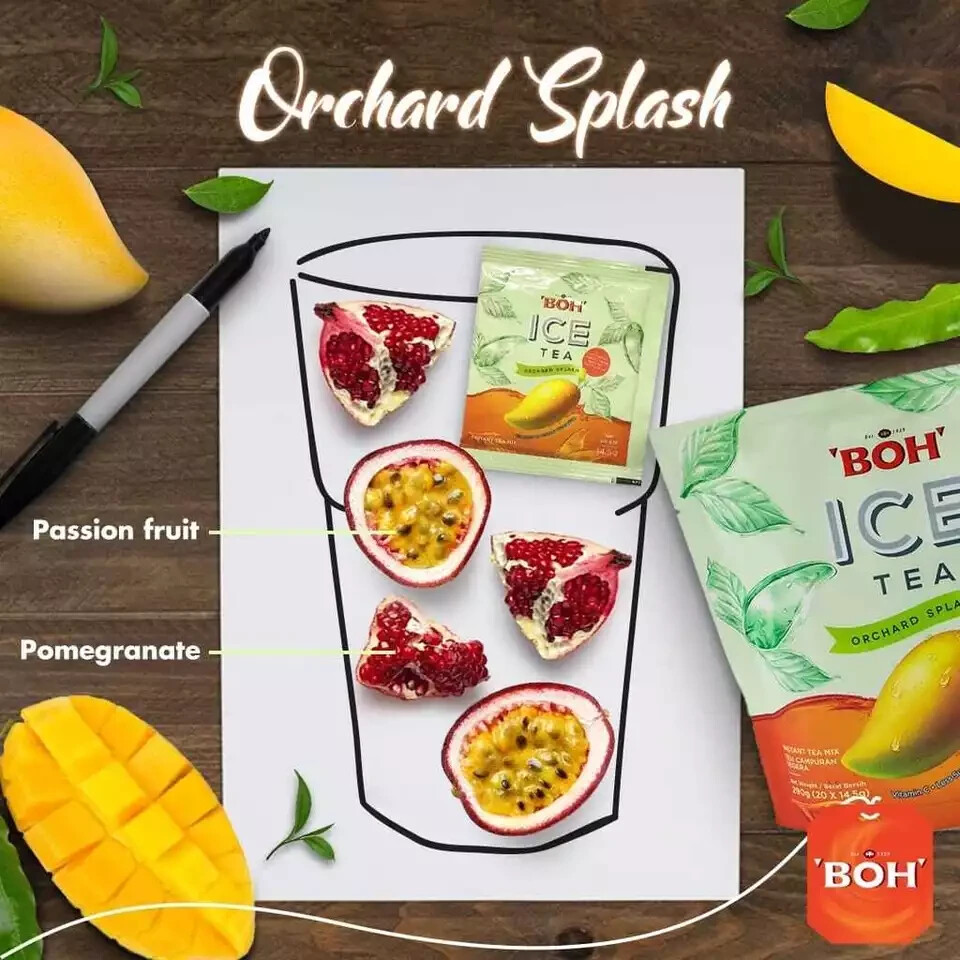 3 PACKS BOH Ice Instant Tea Mix 20 Sachets x 14.5 gm Less Sugar ( 3 Flavor )