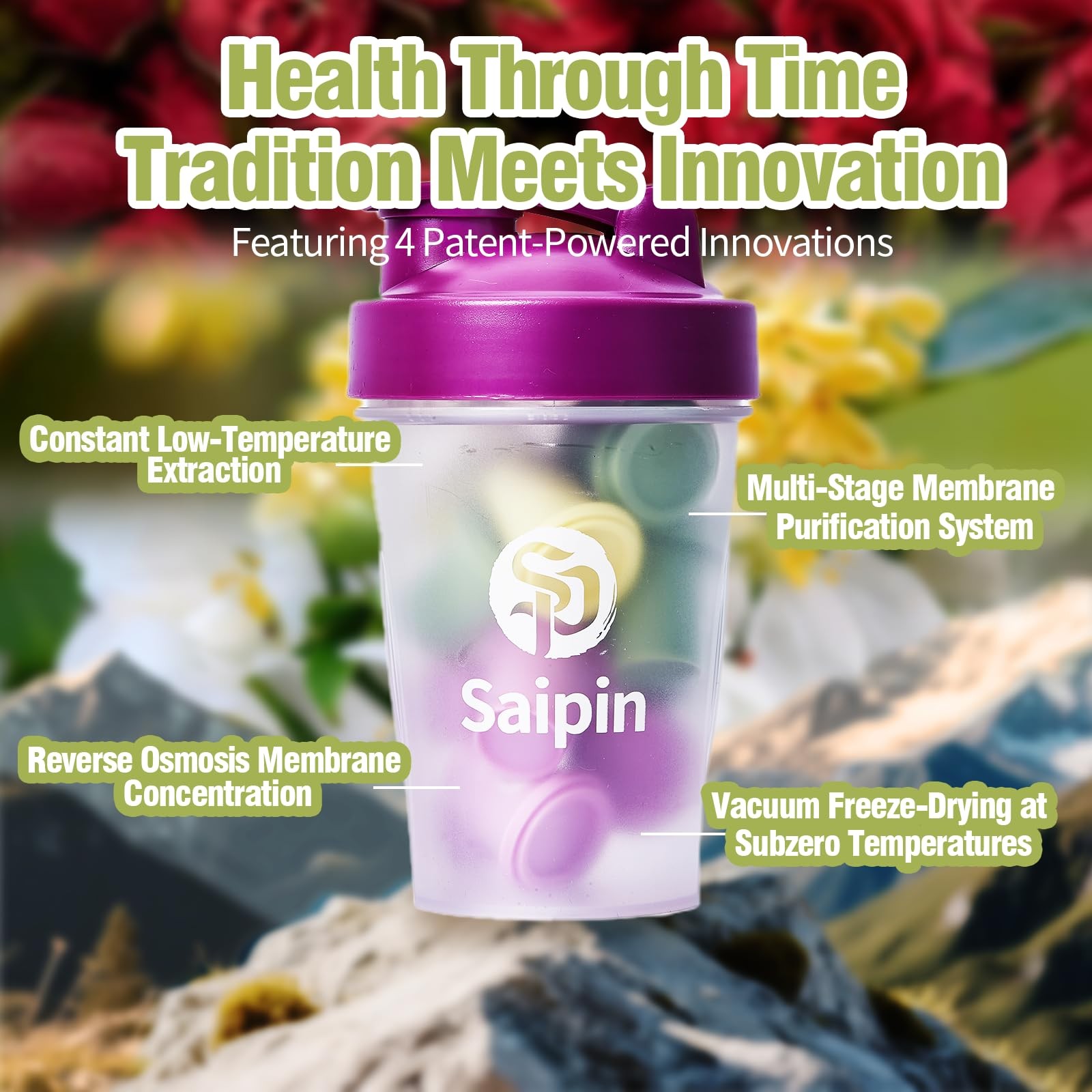 SAIPIN Herbal Tea,3 Assorted Flavors, Jasmine/Rose/Osmanthus Flower,20 Pack,N…