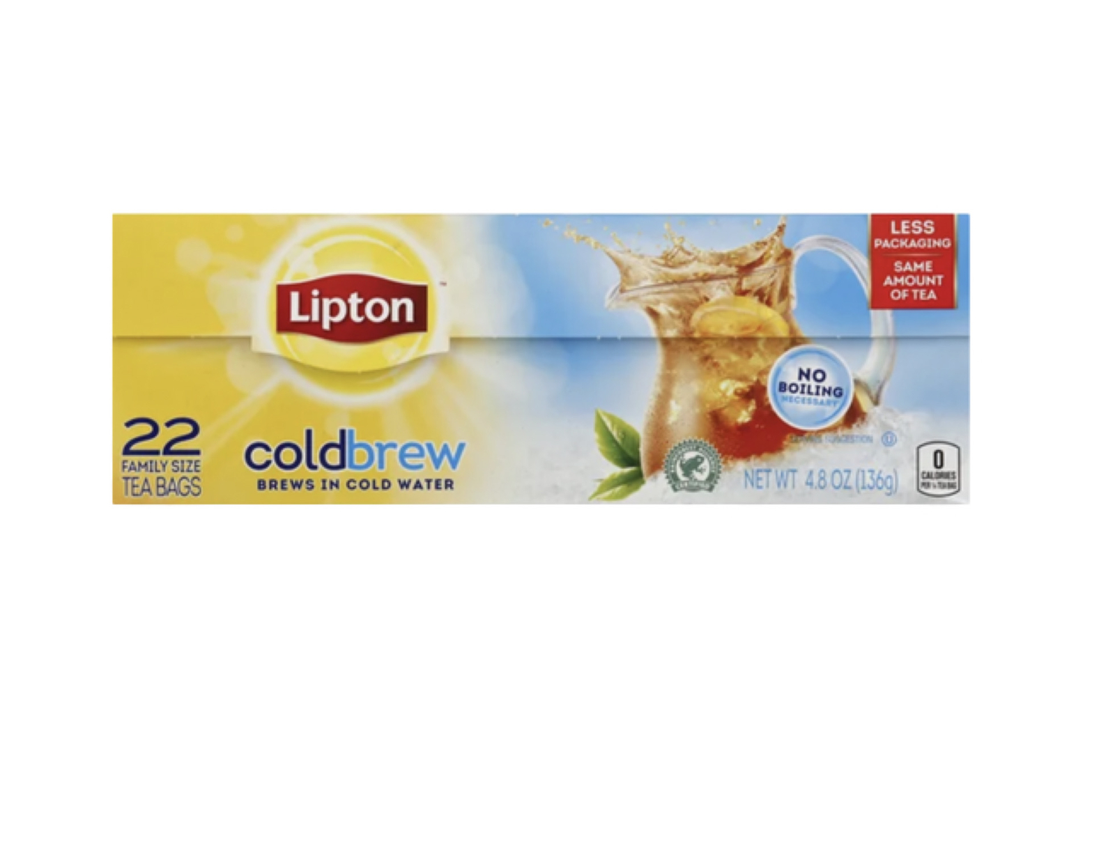 Lipton Family Size Cold Brew Iced Black Tea Caffeinated Tea bags