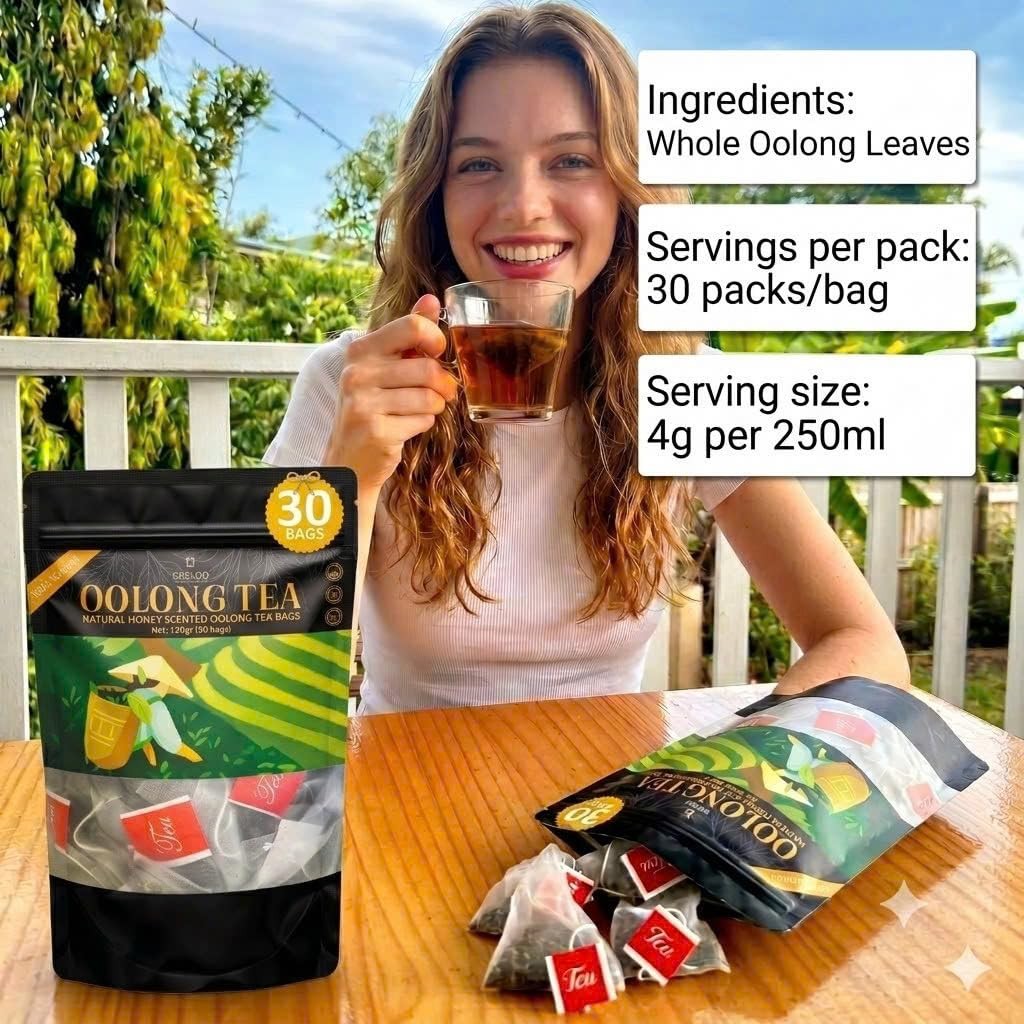 30 Nature Oolong Tea Bags – 100% Pure Whole Leaf Mix Nature Honey- Cortisol &…