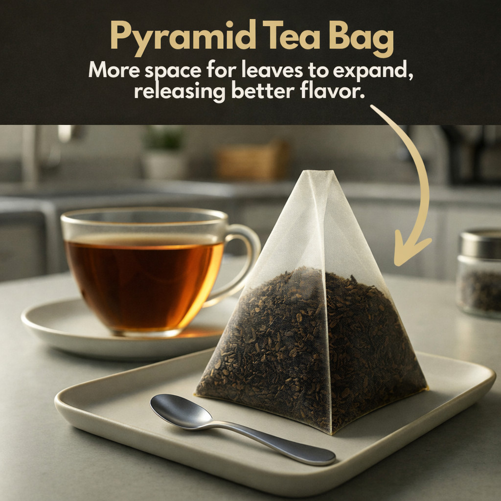 Organic English Breakfast Tea Bags – 100 Count (Plant-Based Pyramid Tea Bags)