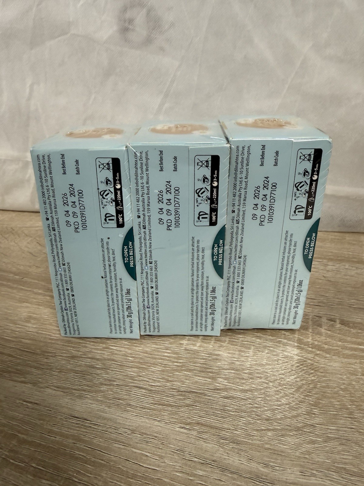 Lot of 3 Dilmah Pure Camomile Infusion Ceylon Tea 20 X 3 = 60 Tea Bags BB 09/26