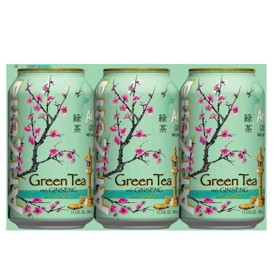 Arizona Green Tea with Ginseng and Honey, 11.5 Fl Oz Cans(12-Pack) Free Shipping