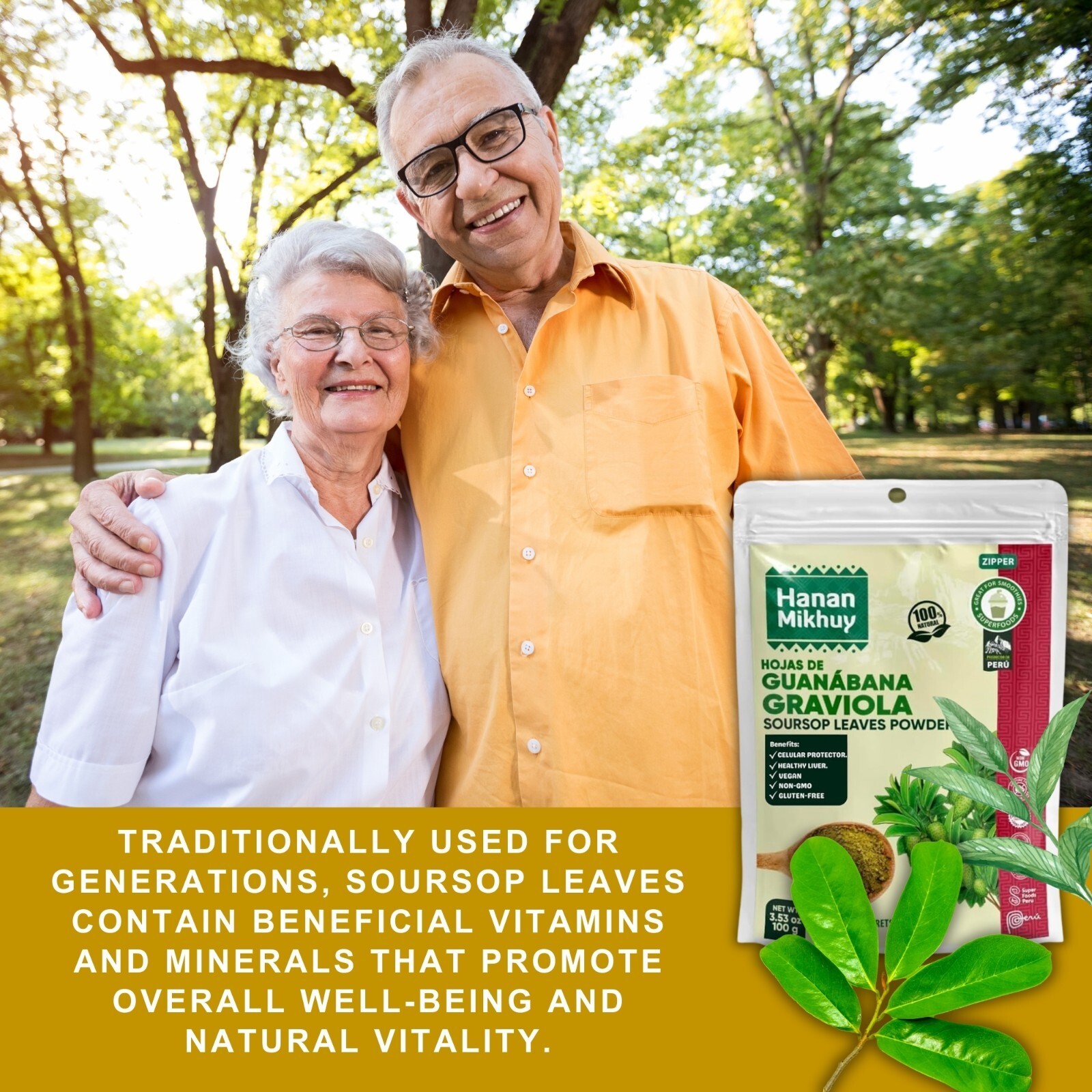 Hojas de Guanabana 100% Natural Graviola Soursop Leaf Powder for Vitality Peru