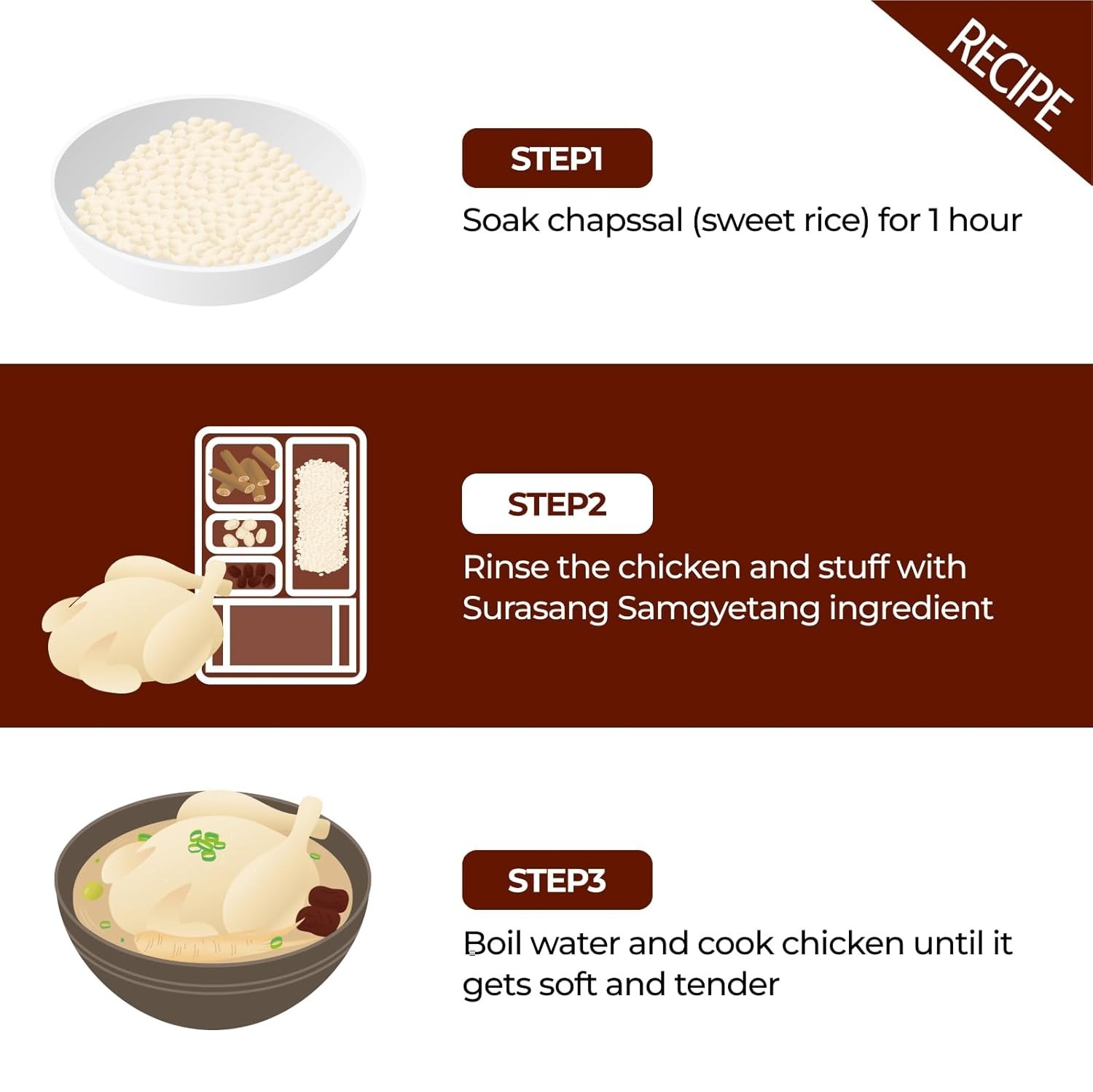 Samgyetang Korean Ginseng Chicken Soup Ingredients, Korean Soup Kit, Healthy …