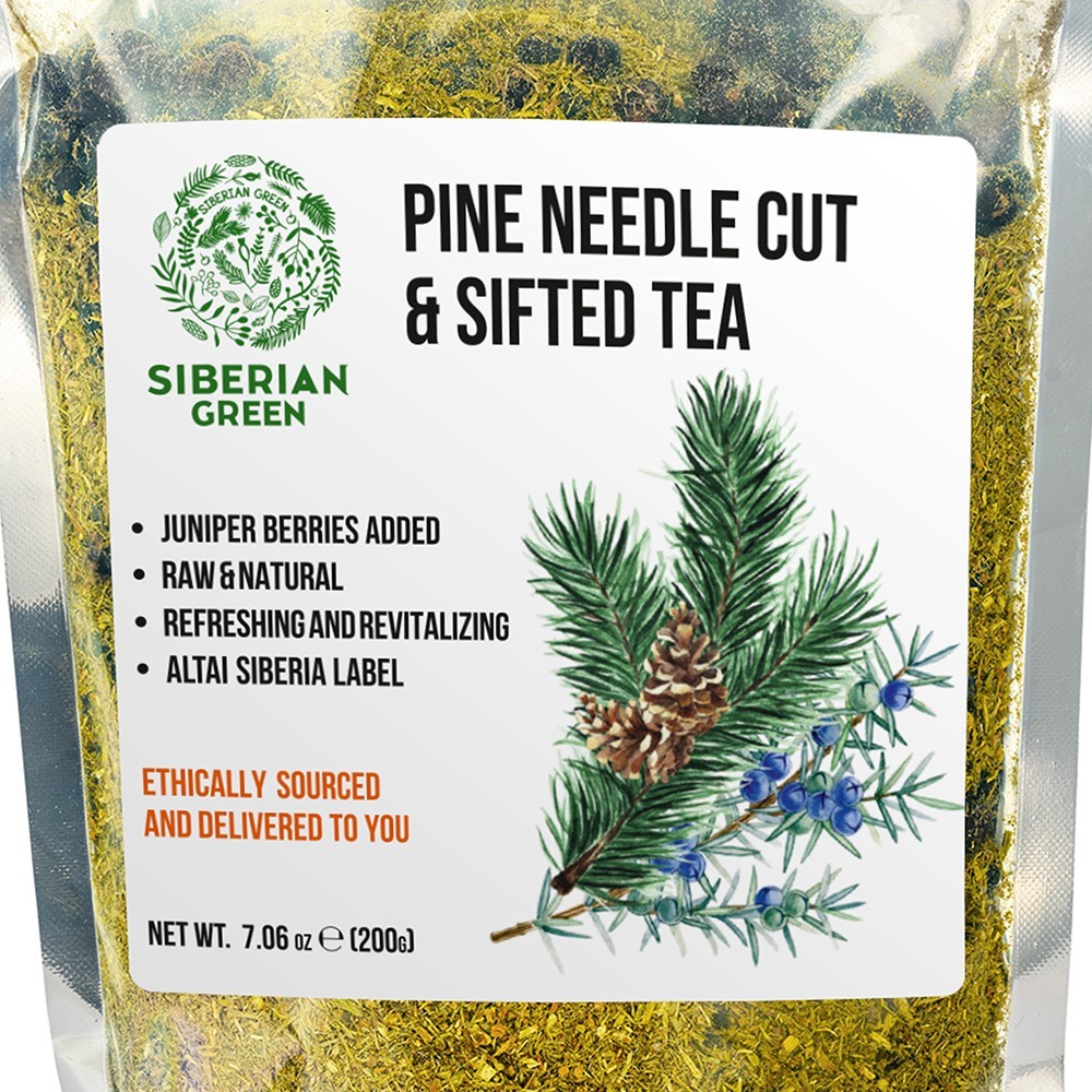 Pine Needle Tea Powder 200g (7.05oz) Wild Harvested Pinus Sibirica White Pine