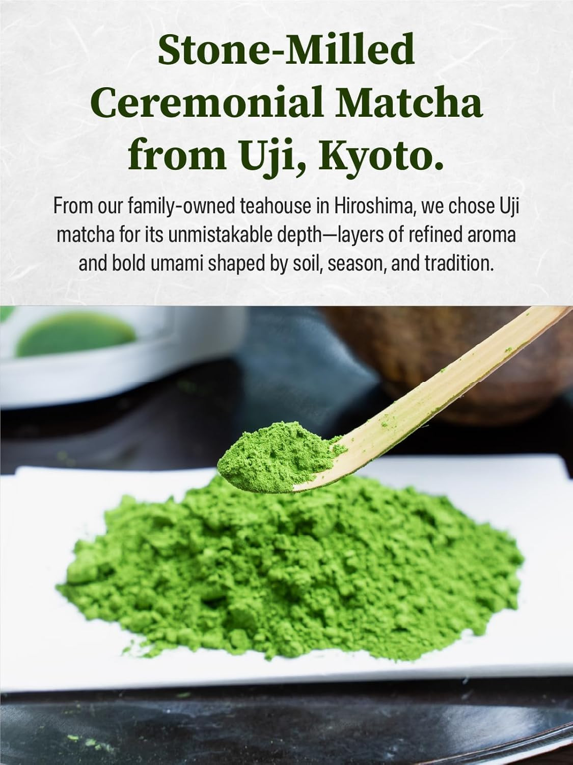 “Saga No Mukashi” Uji Matcha Green Tea Powder (30G/1.06Oz) – Hand-Picked First H