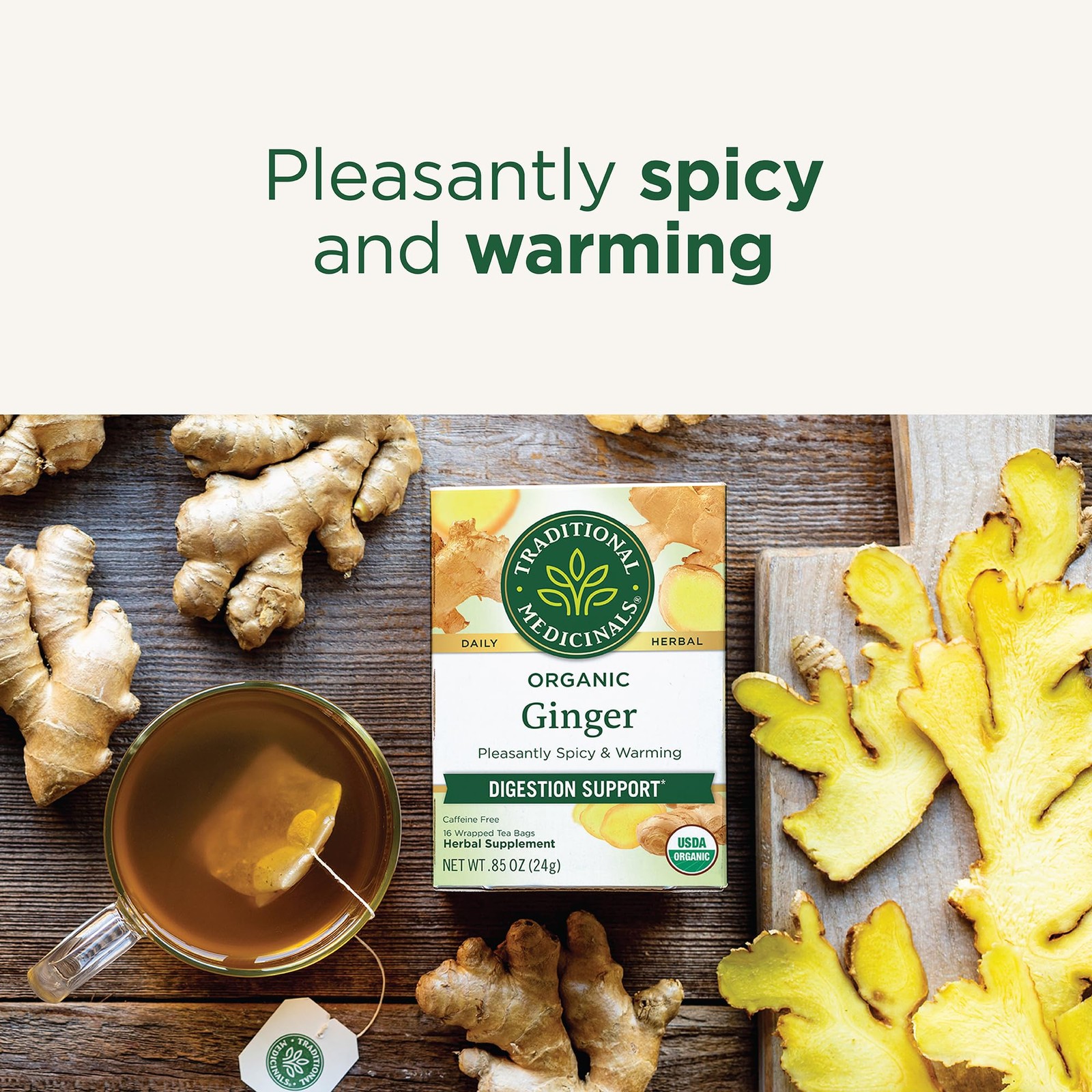 Traditional Medicinals Tea, Organic Ginger, Healthy 16 Count (Pack of 1), …