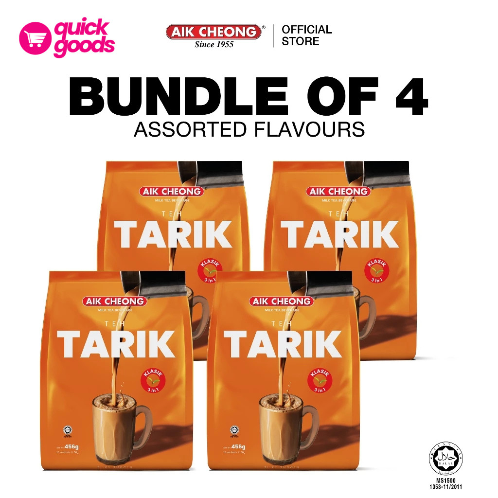 4 X Aik Cheong 3 In 1 Teh Tarik Classic instant (12s x 38g)