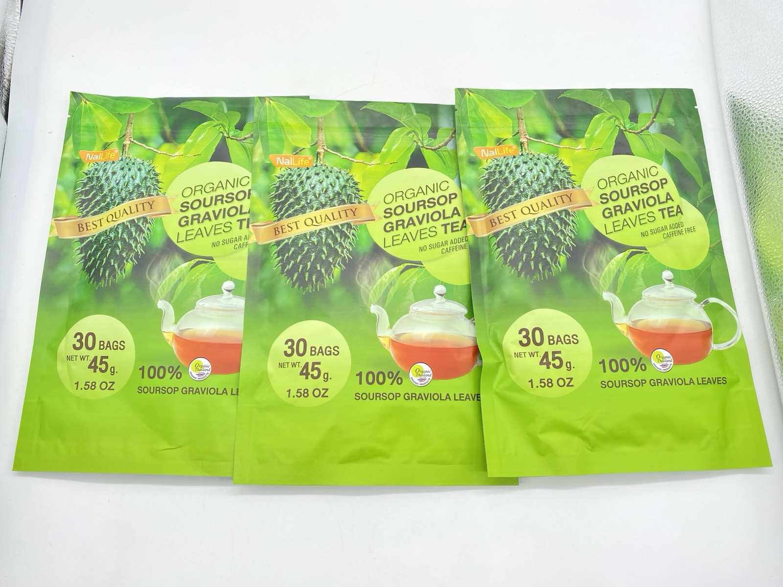 NalLife Organic Soursop Graviola Leaves Tea 3 pk- 30 Bags Each Caffeine Free