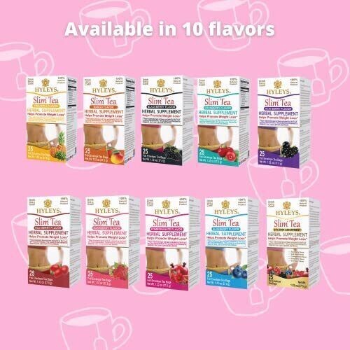 Hyleys Slim Tea 5 Flavors Weight Loss Herbal Supplement Cleanse & Detox – 25 Bag
