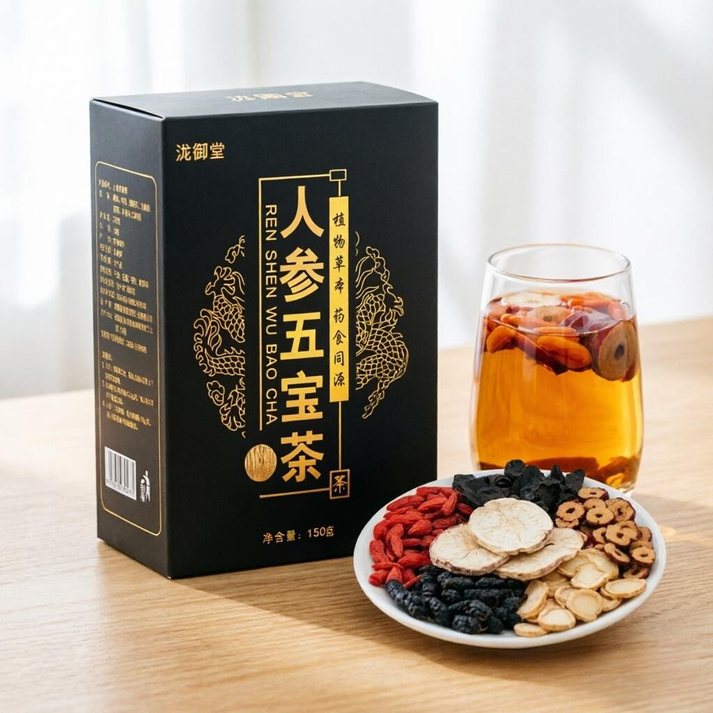 HelloYoung Ginseng Five Treasure Tea 150g Natural Herbal Energy Drink for Men