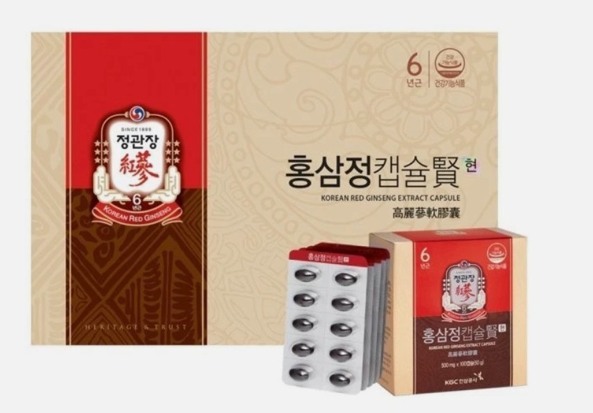 Korean 6 Years Red Ginseng Extract Capsule Hyun 500mg x 100ea x 2 Box