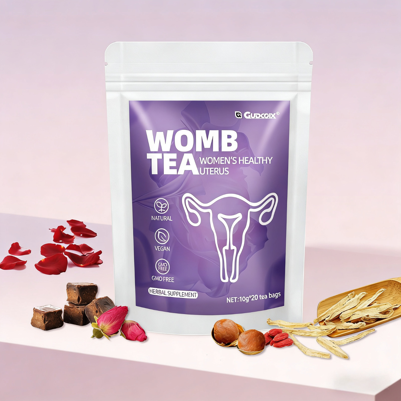 Womb Tea for Women, Ginger & Jujube Herbal Tea , Uterus Wellness Support 20 Bags