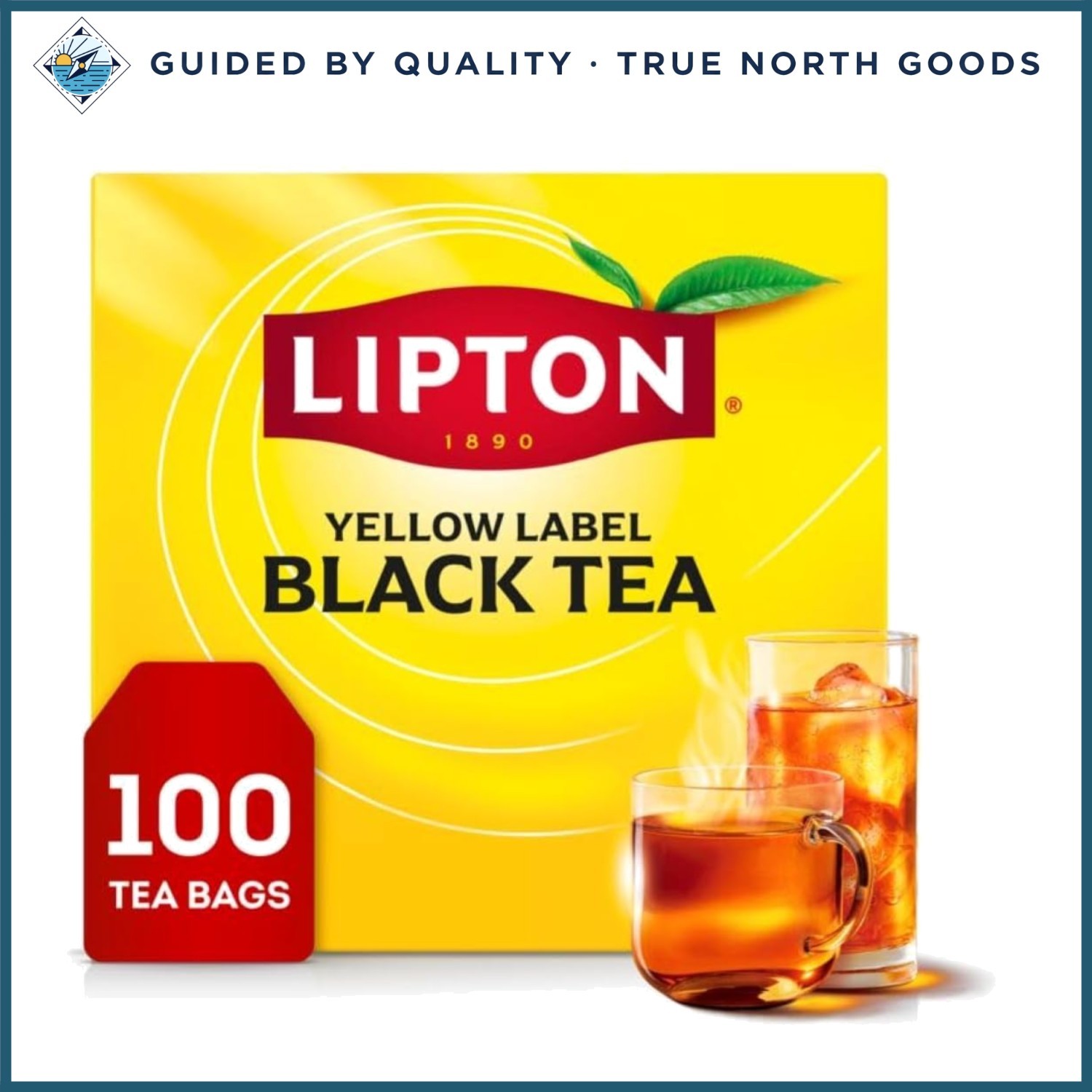 High Caffeine Black Tea Bags, 100 Count for Hot or Iced Beverage Enjoyment