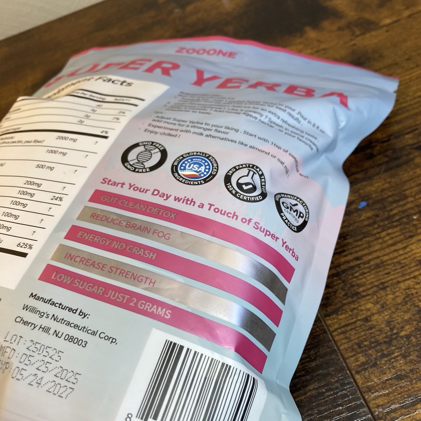 Zooone Super Yerba Instant Powder Raspberry Lemonade 30 Servings