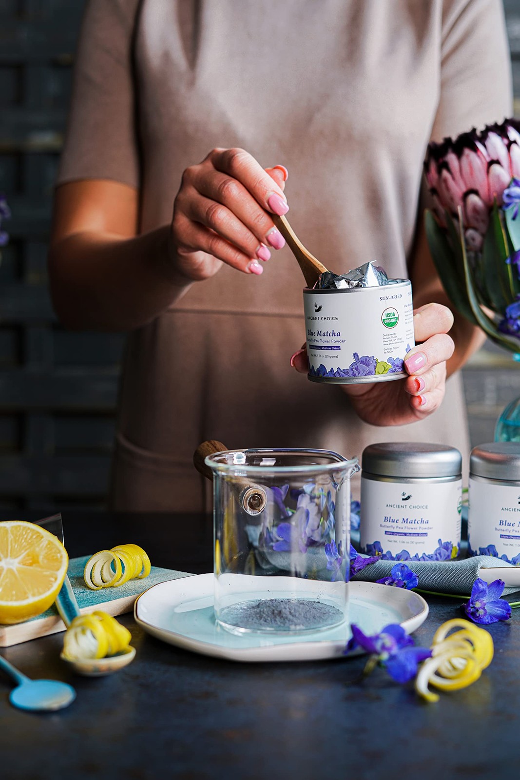 Ancient Choice – Blue Matcha (50 grams) | Butterfly Pea Flower Powder Tea | M…