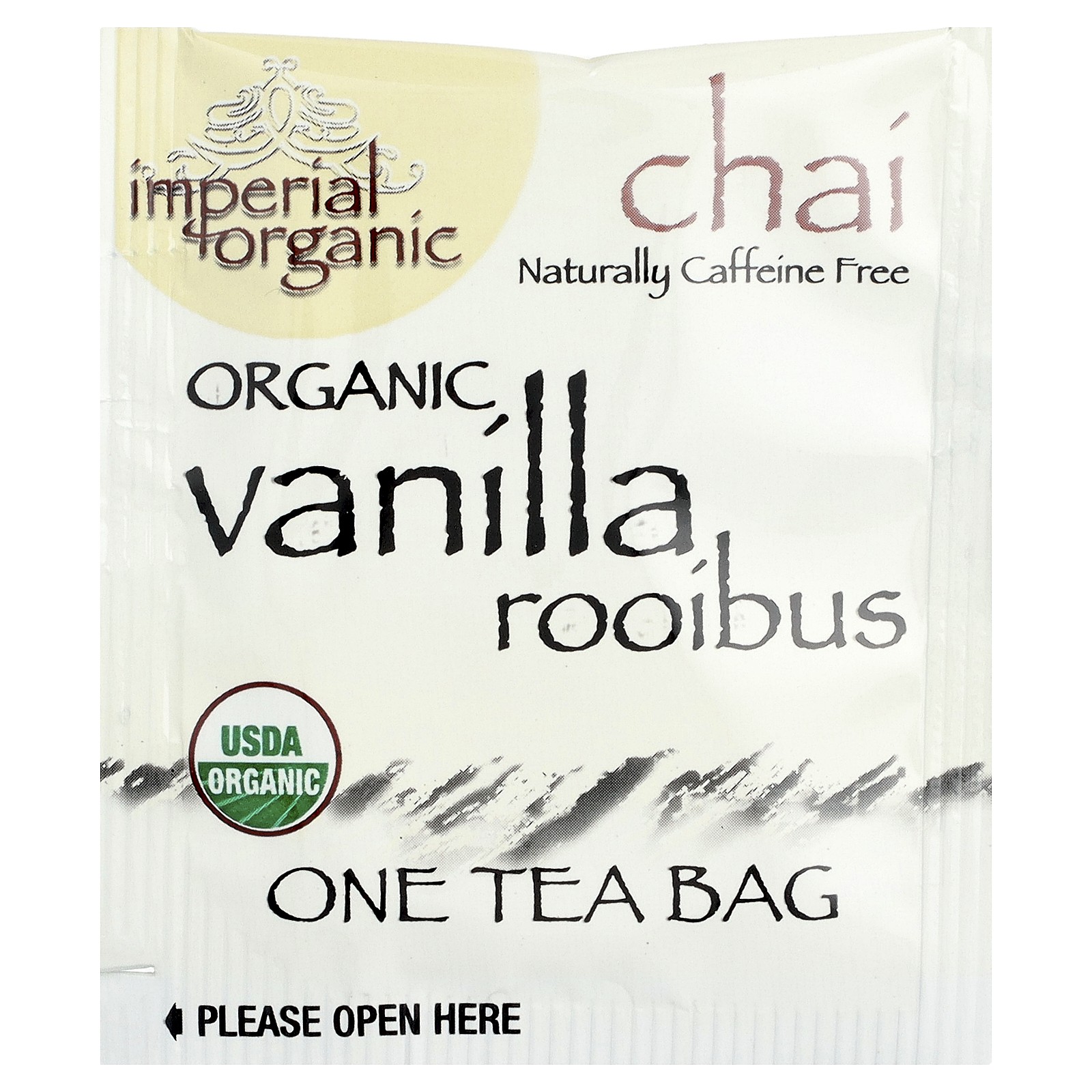 Imperial Organic Vanilla Rooibos Chai, Caffeine Free, 18 Tea Bags, 1.14 oz (32.4