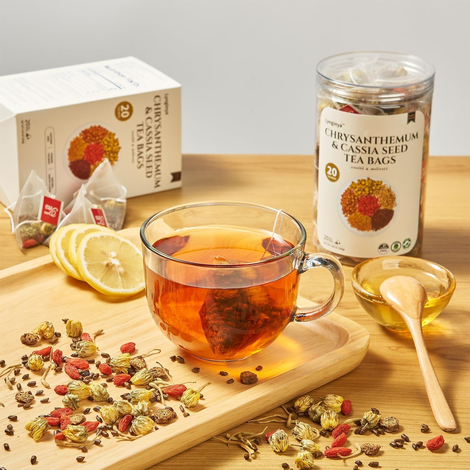 Lynginya 40 Chrysanthemum & Cassia, 120 Dandelion Root or 120 Spearmint Tea Bags