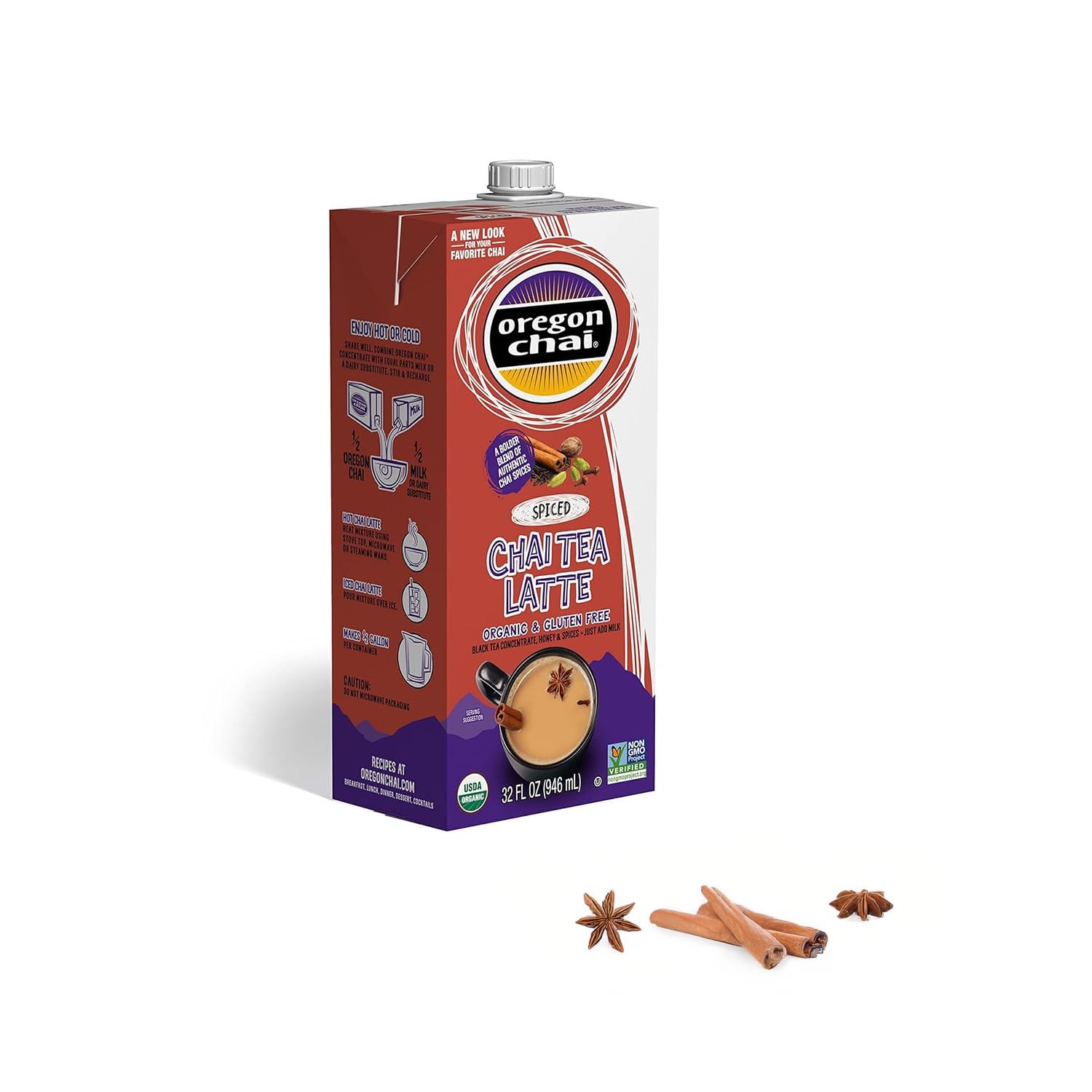 Spiced Chai Tea Latte Concentrate, 32 Ounce (Pack of 6)