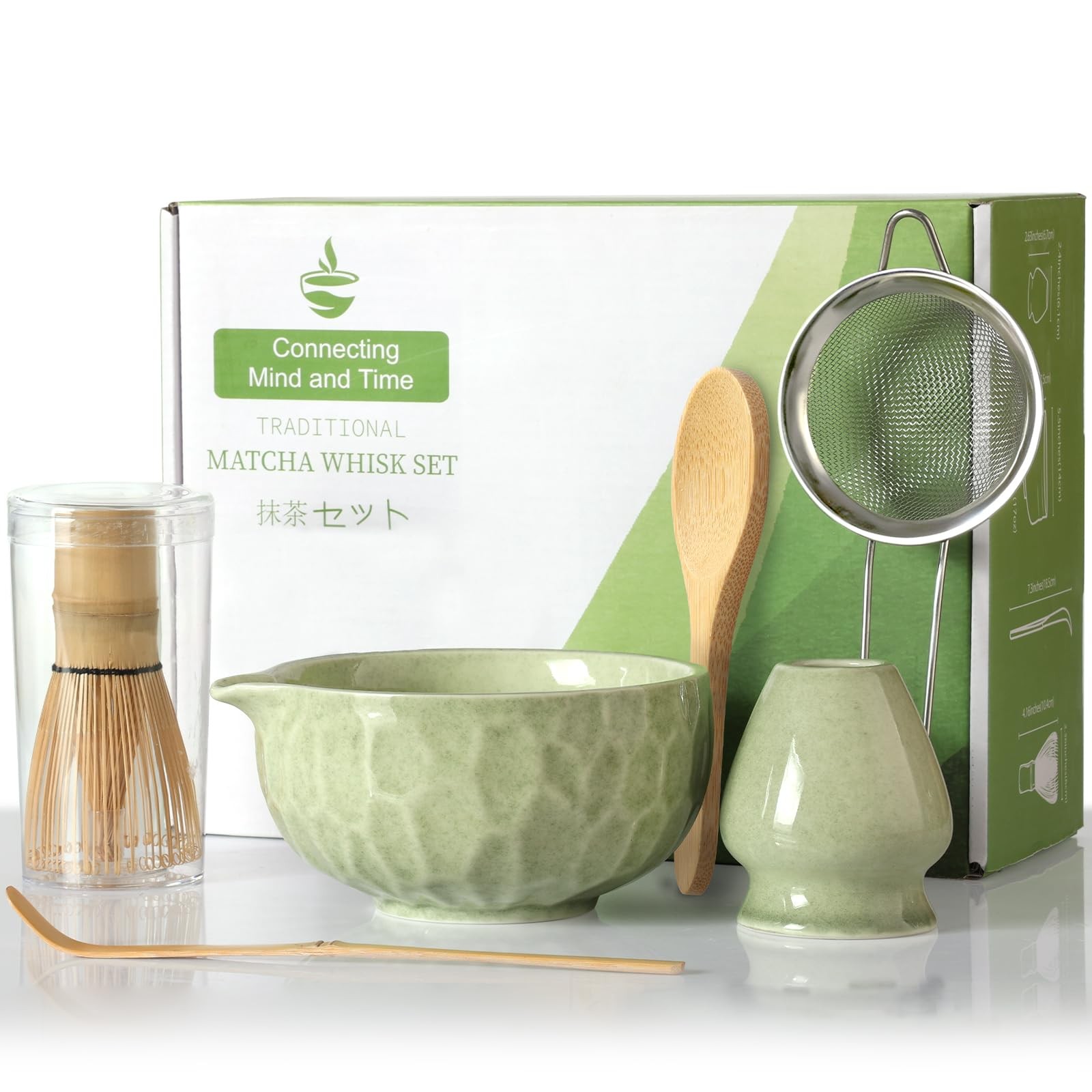 Matcha Kit – Complete Matcha Set with Bamboo Whisk, Bowl with Spout, Scoop