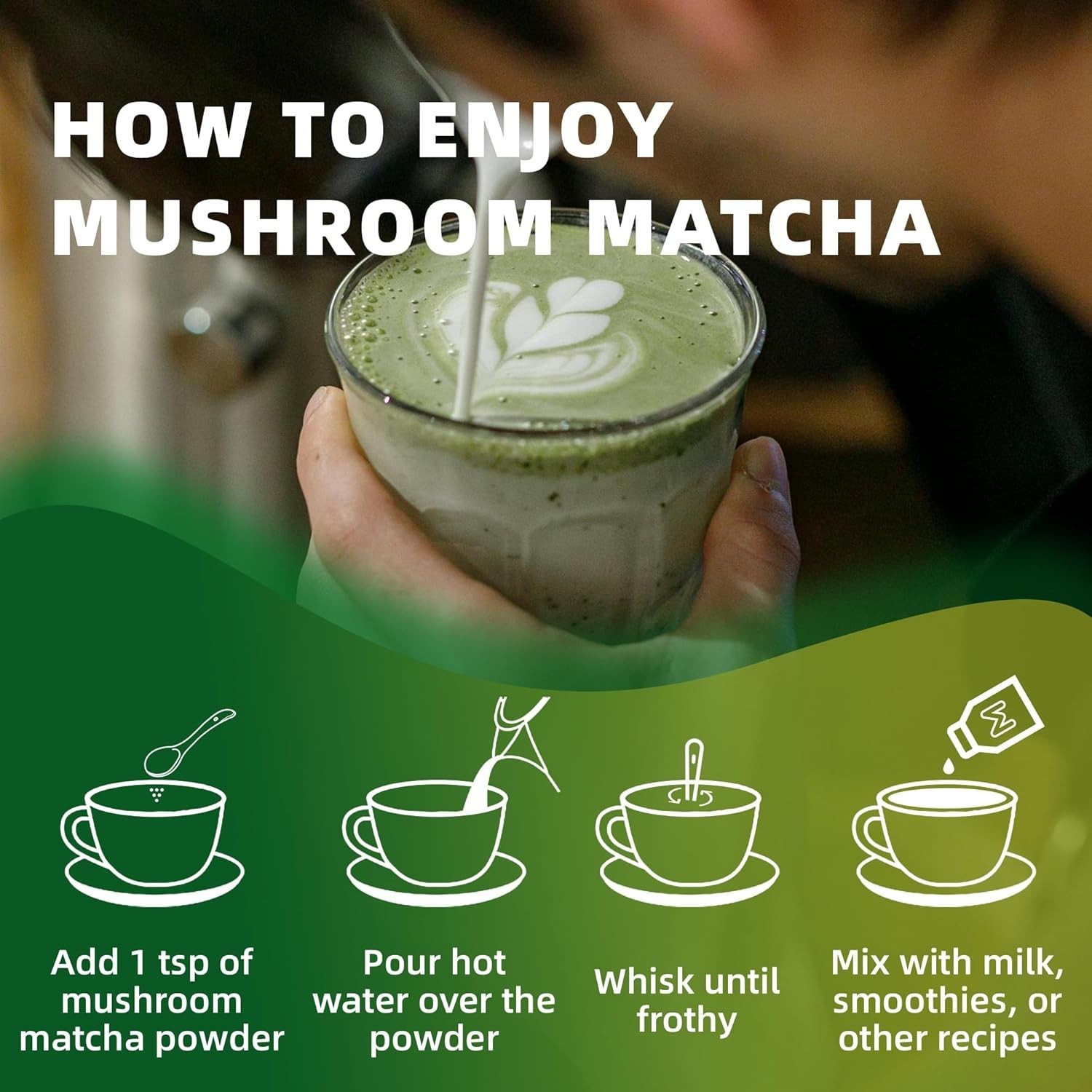 Mushroom Matcha Powder – 10 Superfoods for Unsweetened Energy & Health