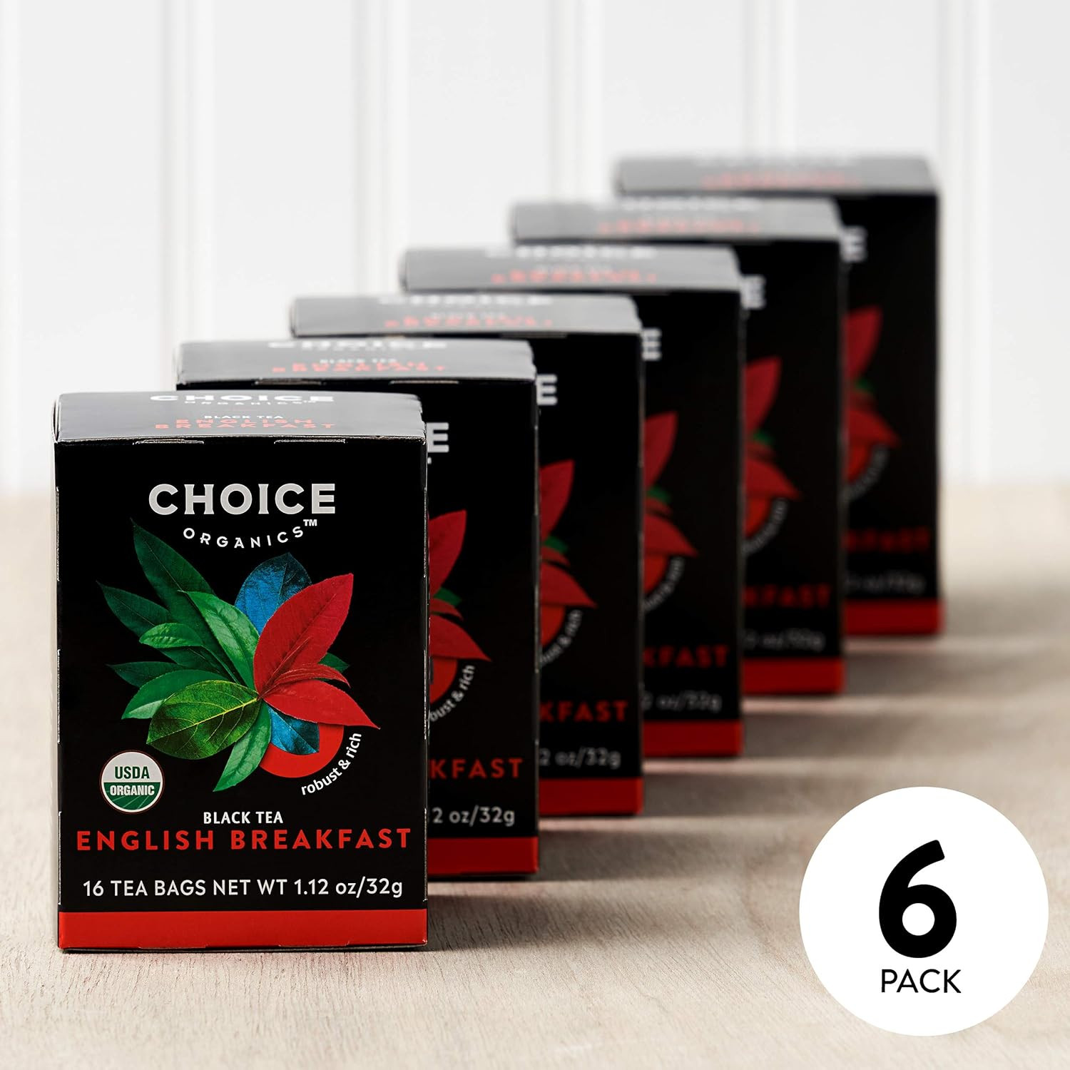 Choice Organics – Organic English Breakfast Tea (6 Pack) – Fair Trade – Composta