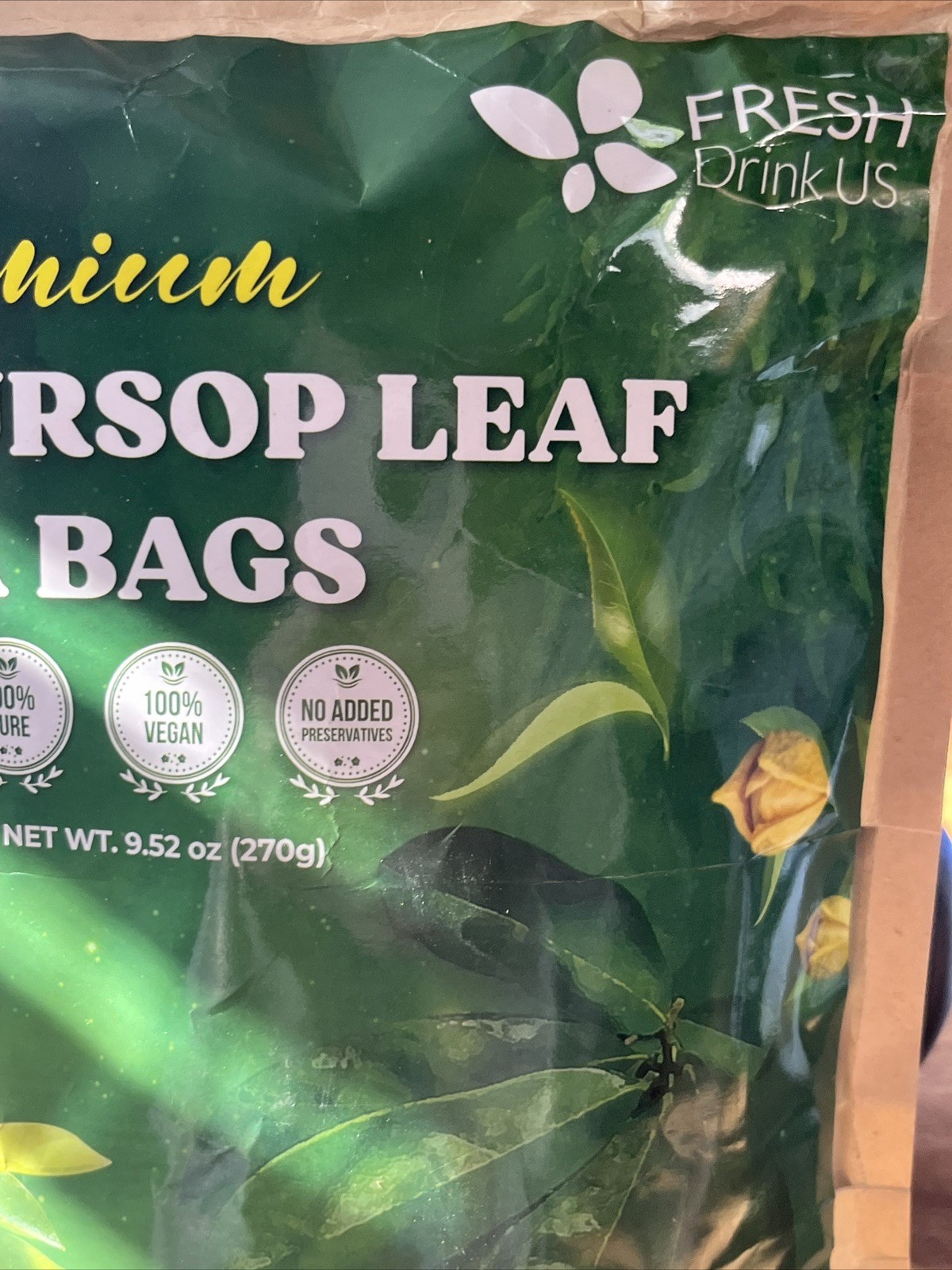150 Premium Soursop Graviola Leaf Tea Bags – 100% Natural, Caffeine-Free, Gluten