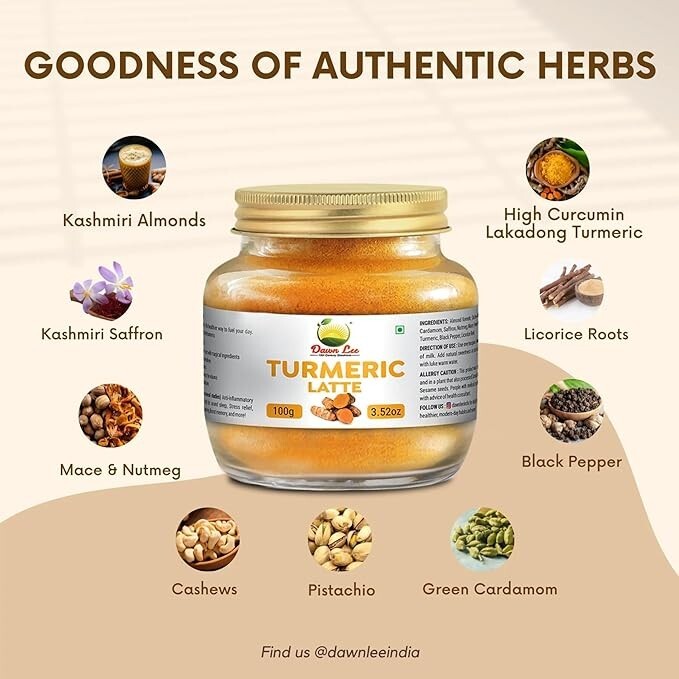 Turmeric Latte Lal Haldi Doodh Masla Dry Fruit High Curcumin Immunity Boost 100g