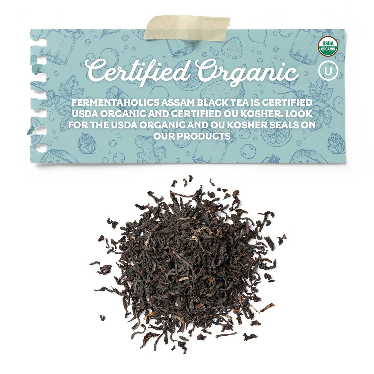 Fermentaholics Assam Black Tea Organic Loose Leaf Tea 4 oz Package