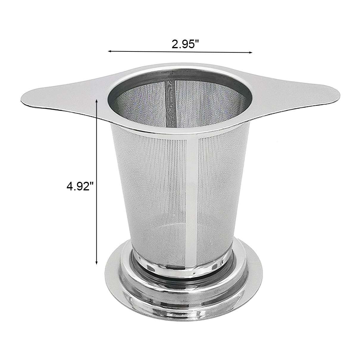 Tea Ball Infuser Stainless Steel Filter Squeeze Leaves Herb Mesh Strainer w/ Ear