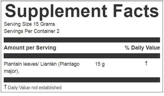 Hanan Peruvian Secrets Plantain (Llanten) Loose Herbal Tea |100% Natural Herb